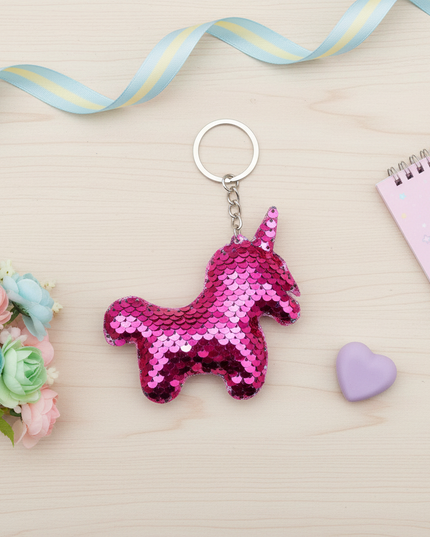 mini unicorn keychain - flat-lay