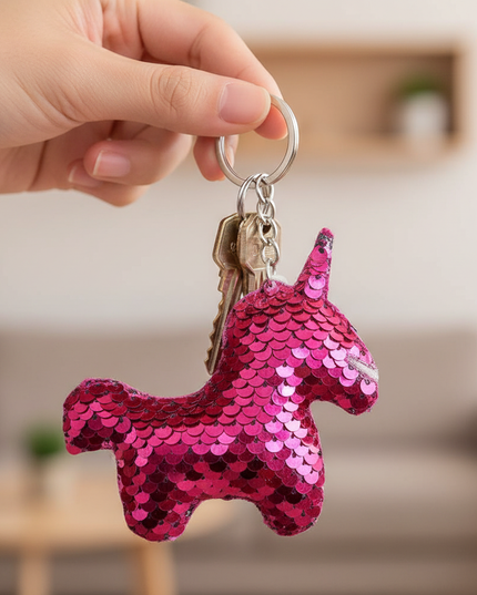 mini unicorn keychain - in-use