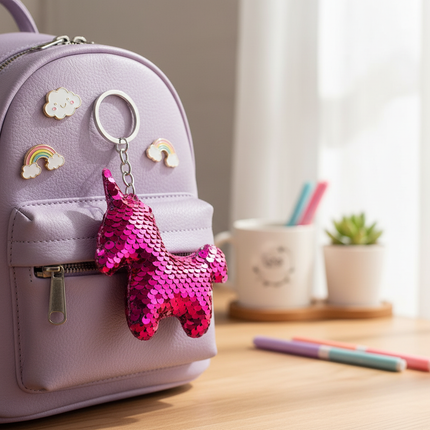 mini unicorn keychain - lifestyle