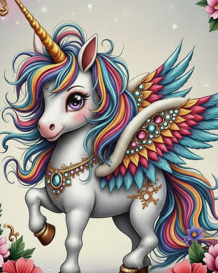 mini unicorn school backpack for girls - detail