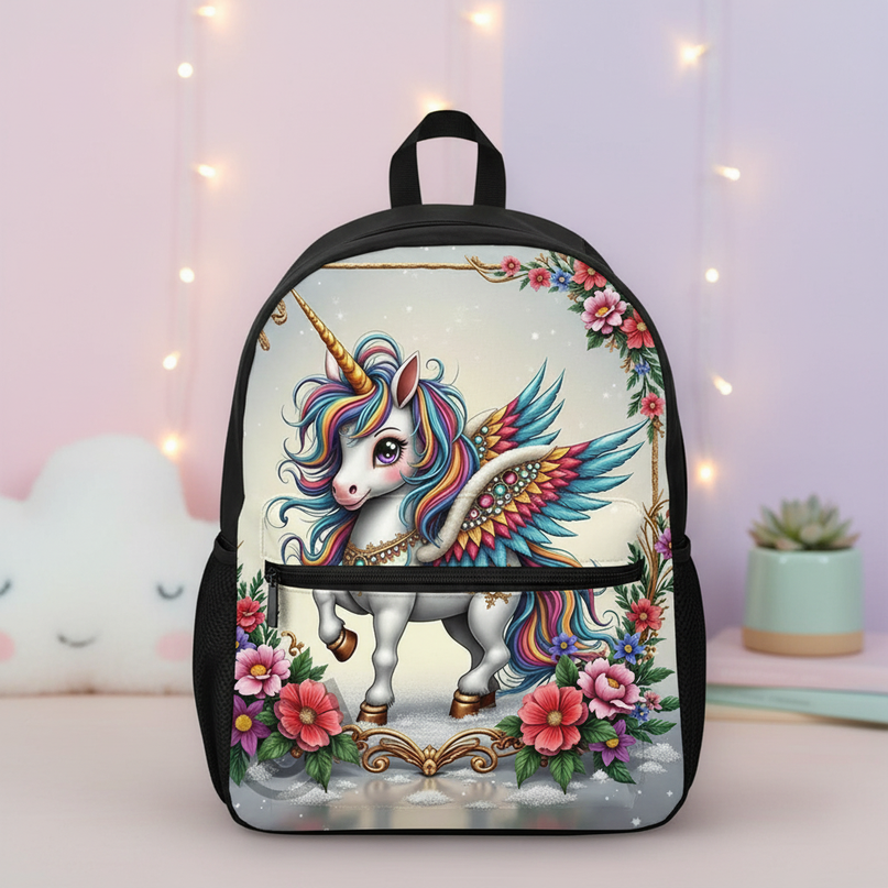 mini unicorn school backpack for girls - lifestyle