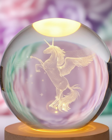 mini unicorn snow globe - detail