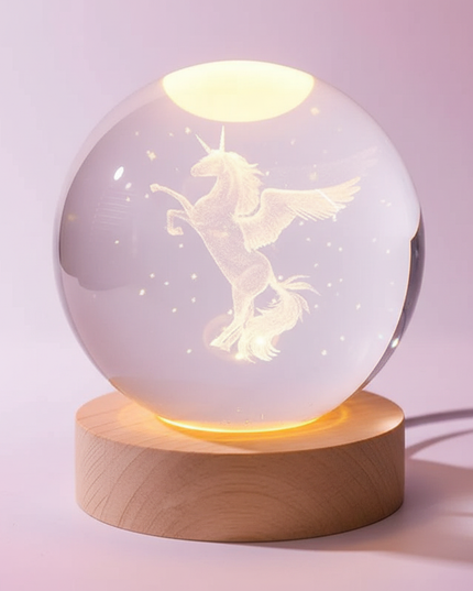 mini unicorn snow globe - white-bg