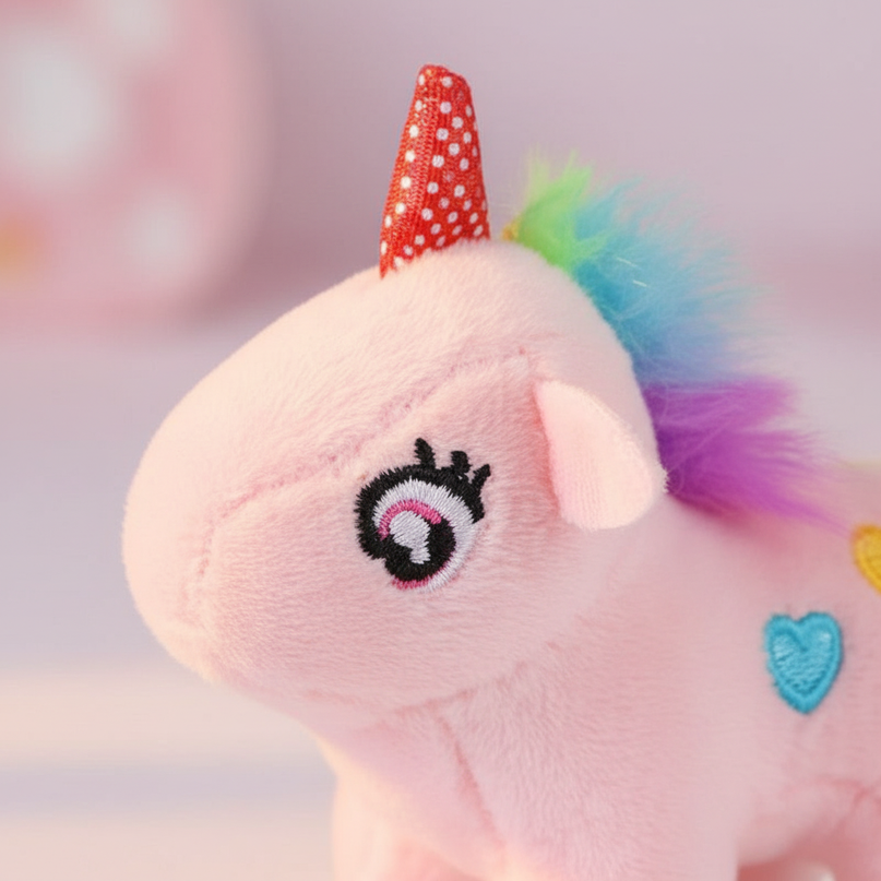 mini unicorn stuffed animal - detail