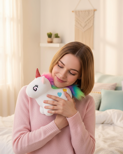 mini unicorn stuffed animal - in-use