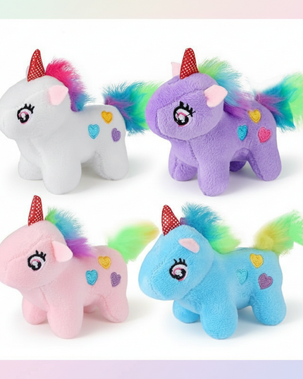 mini unicorn stuffed animal - white-bg