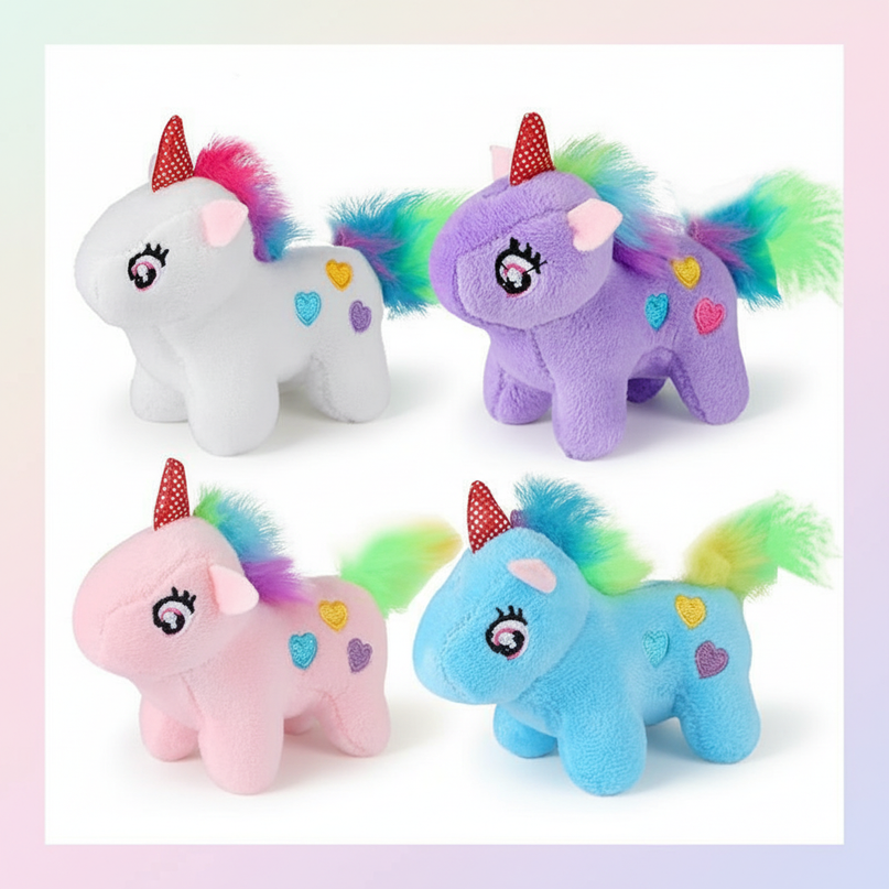 mini unicorn stuffed animal - white-bg