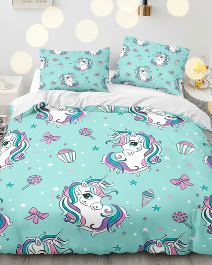 mint cupcake unicorn bedding - lifestyle