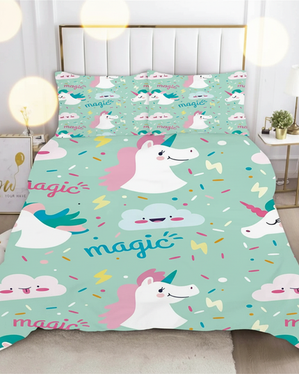 mint magic unicorn bedding - lifestyle