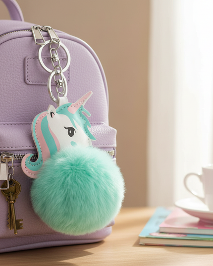 mint unicorn keychain - lifestyle