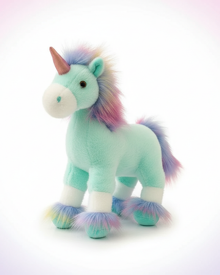 mint unicorn plush - white-bg