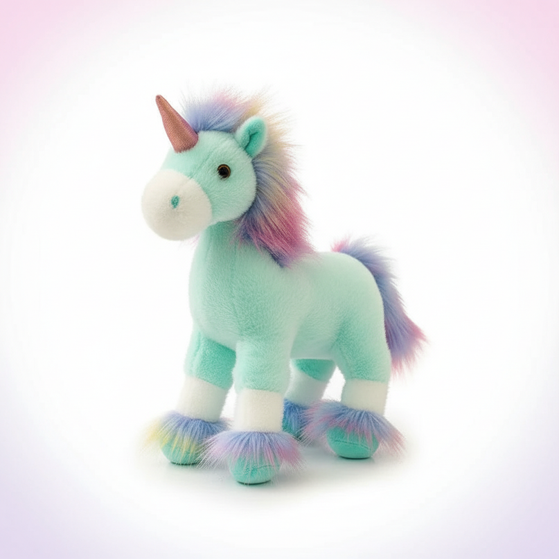mint unicorn plush - white-bg