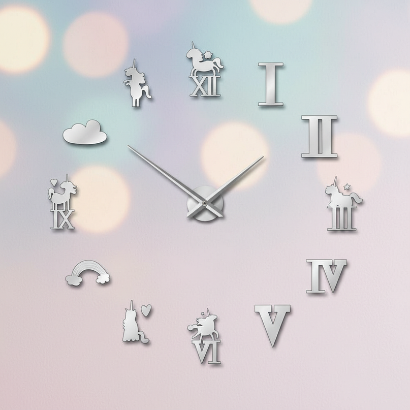 modern unicorn clock - lifestyle