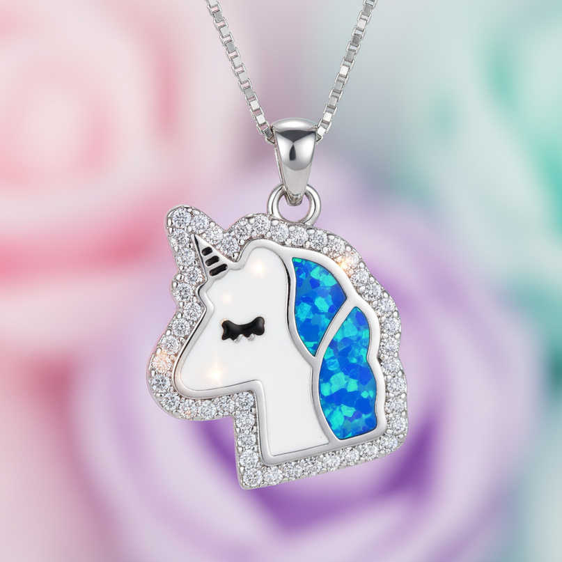 mood unicorn necklace - detail
