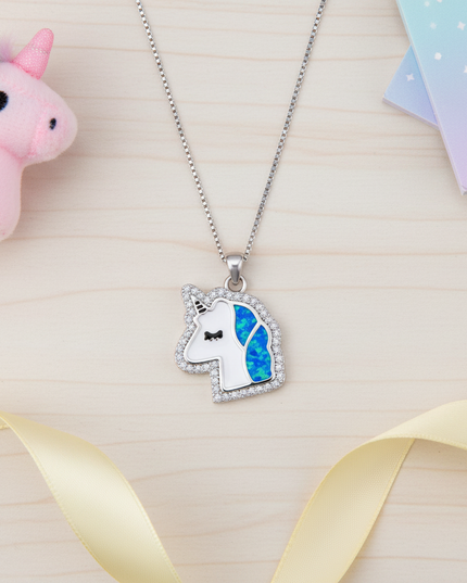 mood unicorn necklace - flat-lay