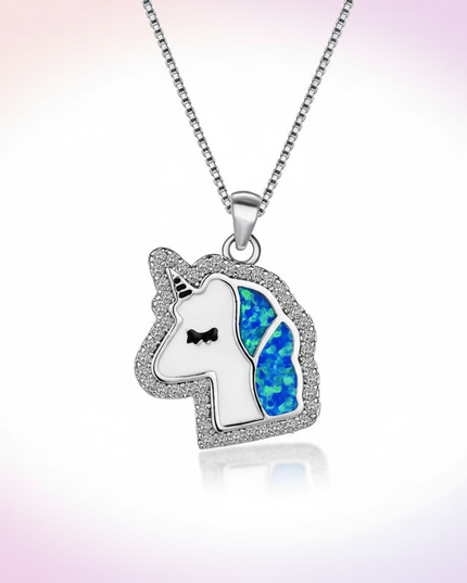 mood unicorn necklace - white-bg