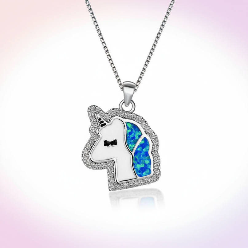 mood unicorn necklace - white-bg