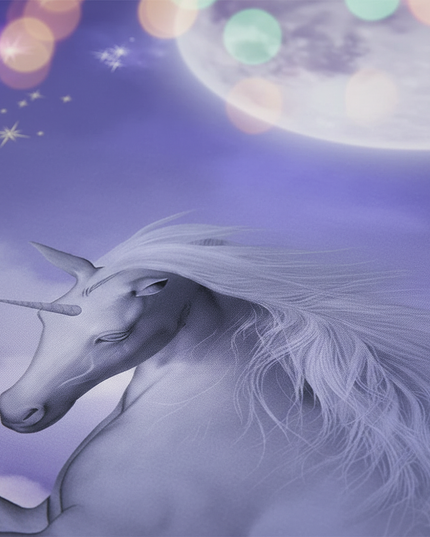 moonlight unicorn bedding - detail