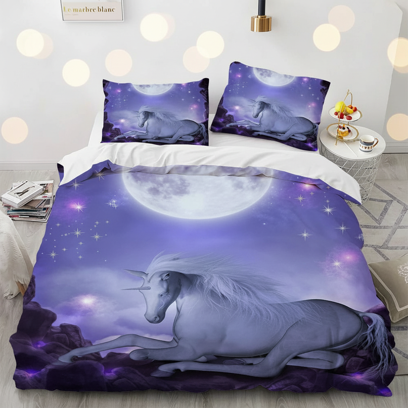 moonlight unicorn bedding - lifestyle