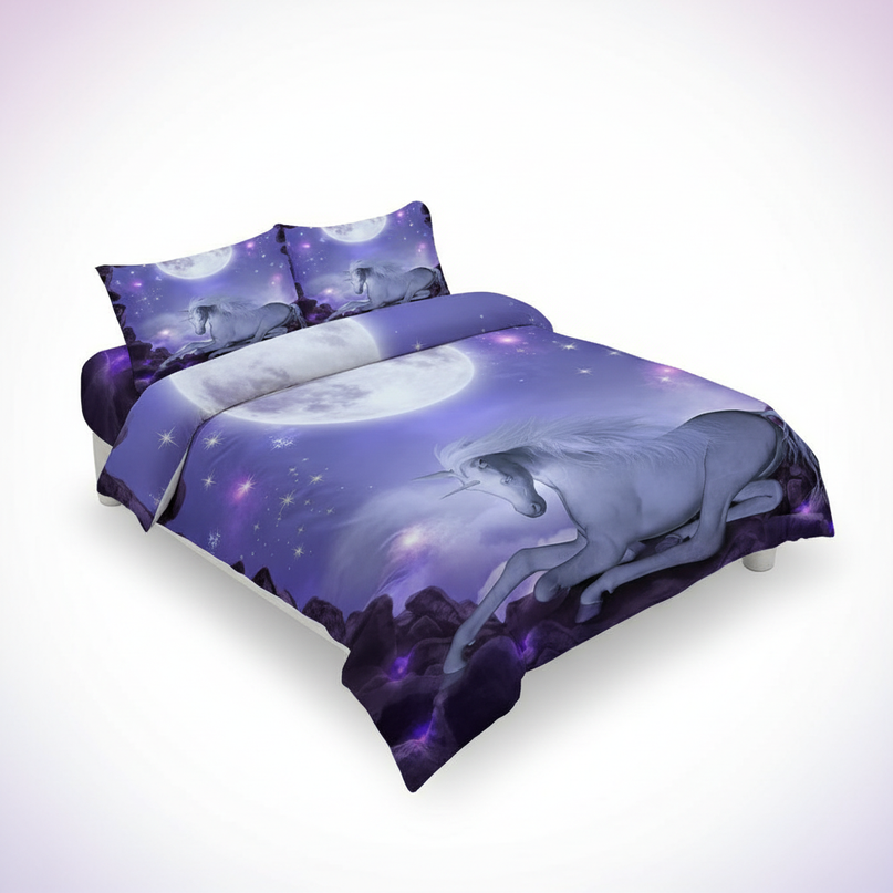 moonlight unicorn bedding - white-bg