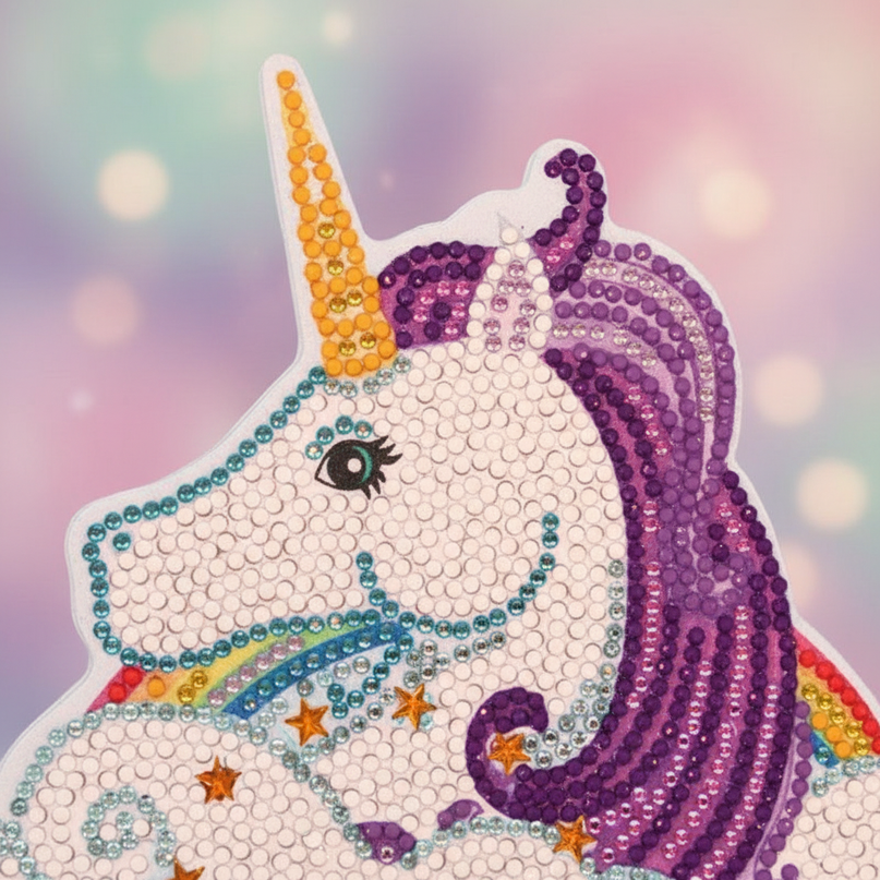 mosaic unicorn clock - detail