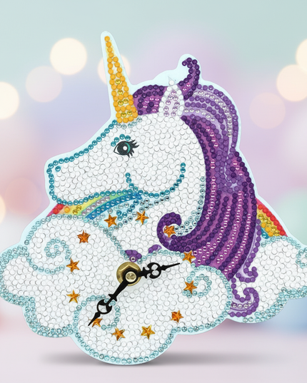 mosaic unicorn clock - lifestyle