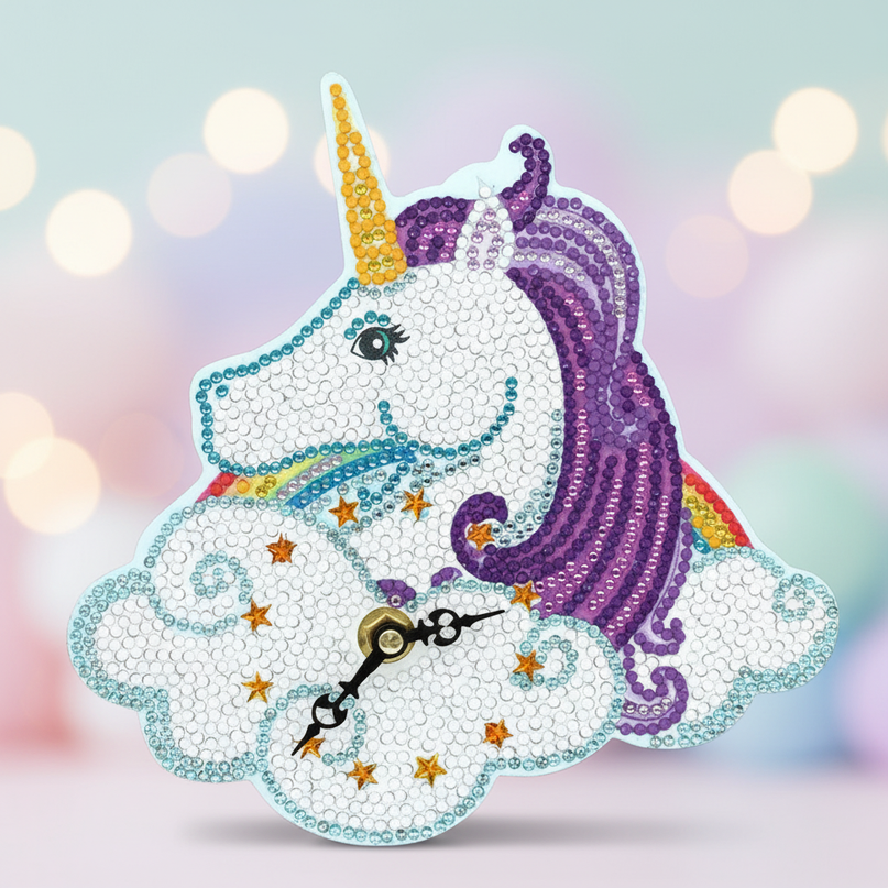 mosaic unicorn clock - lifestyle