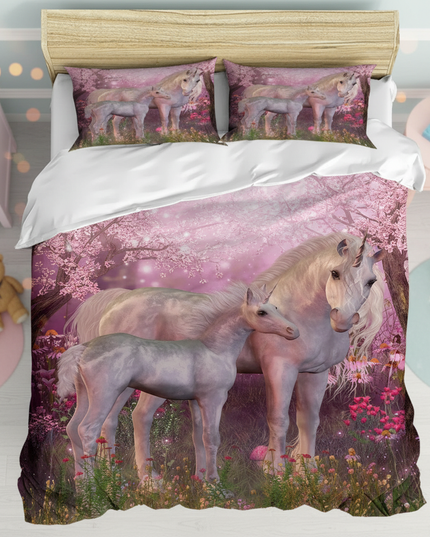 mother baby unicorn bedding - lifestyle