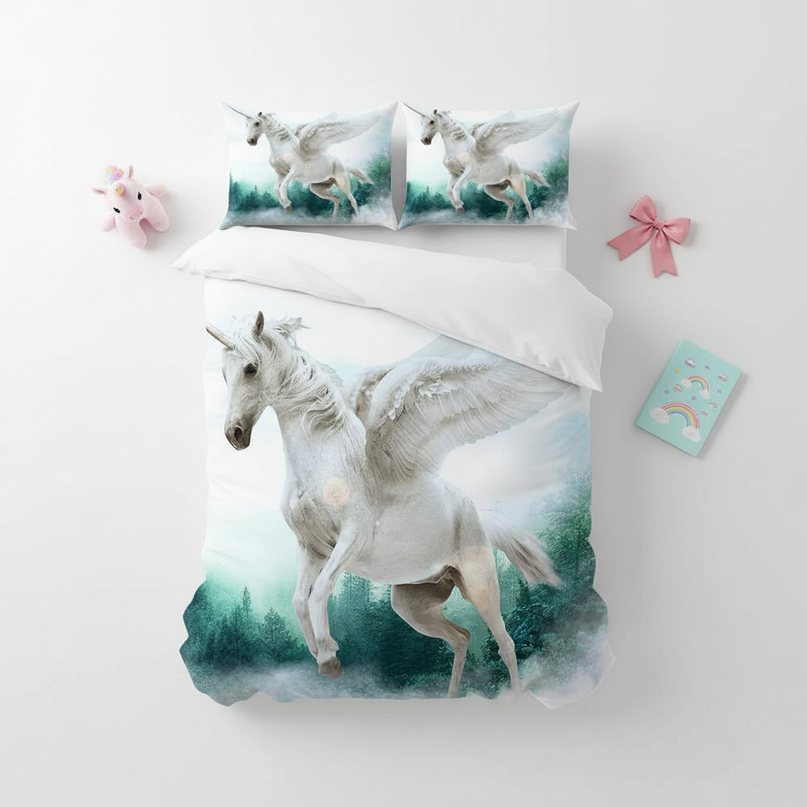 mountain pegasus bedding - flat-lay