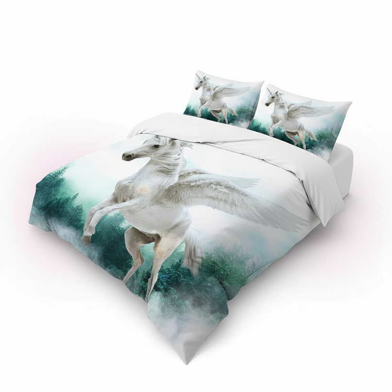 mountain pegasus bedding - white-bg