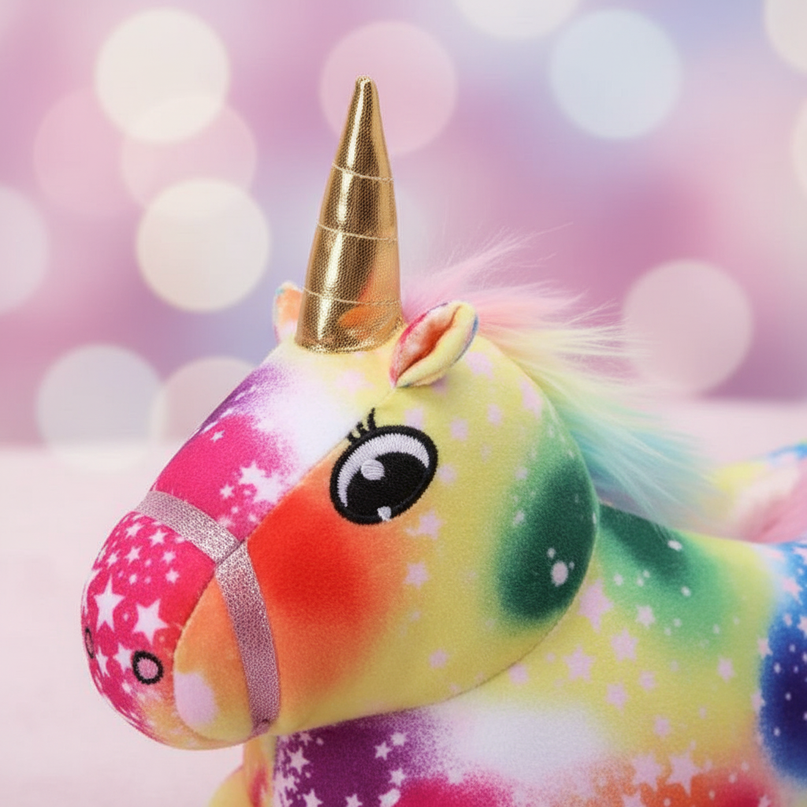 multi coloured unicorn slippers - detail