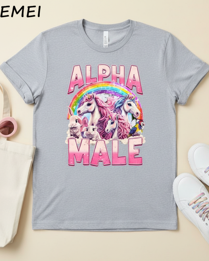 muscle unicorn shirt - flat-lay