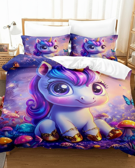 mushroom wonderland unicorn bedding - lifestyle