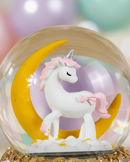 musical snow globe unicorn - detail