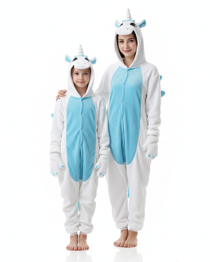 narwhal unicorn onesie - white-bg