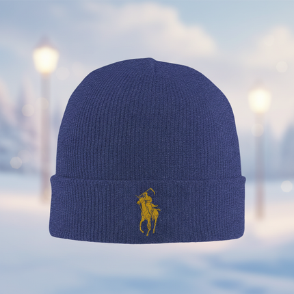 navy blue unicorn beanie - lifestyle