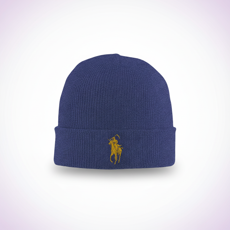 navy blue unicorn beanie - white-bg