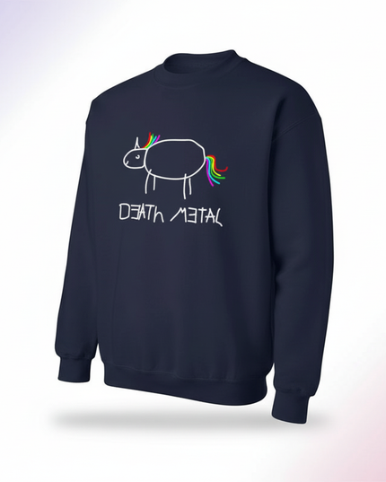 navy death metal unicorn sweater - white-bg