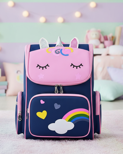navy unicorn backpack girls - lifestyle