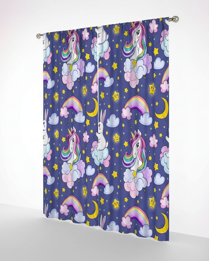 navy unicorn curtains - white-bg