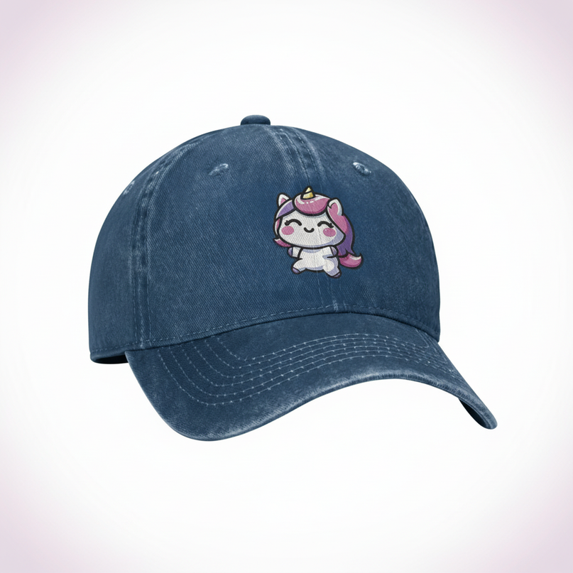 navy unicorn hat - white-bg