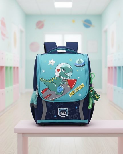 navy unicorn orthopedic school backpack - lifestyle