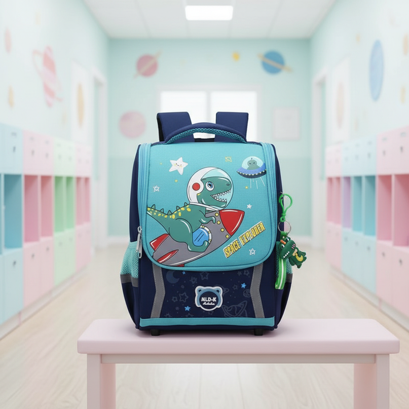 navy unicorn orthopedic school backpack - lifestyle