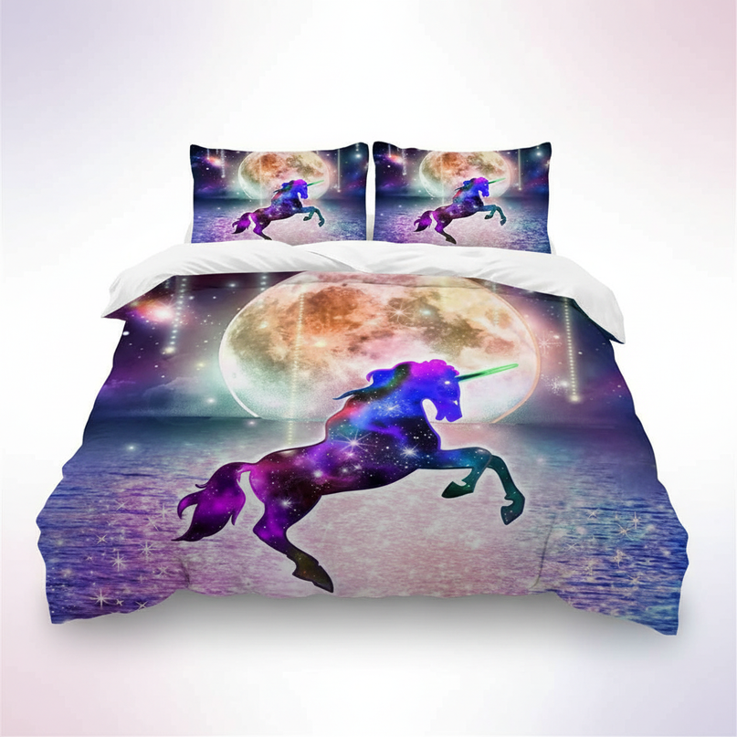 nebula unicorn bedding - white-bg