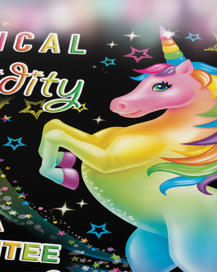 neon quote unicorn bedding - detail