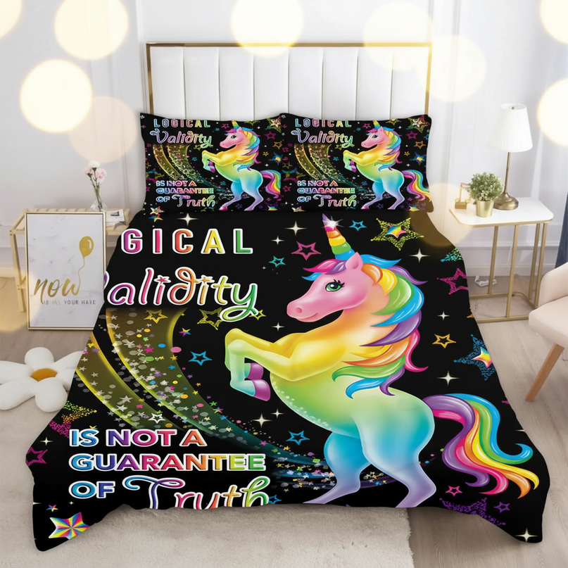 neon quote unicorn bedding - lifestyle