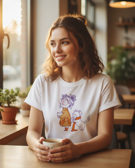 neon unicorn shirt - in-use