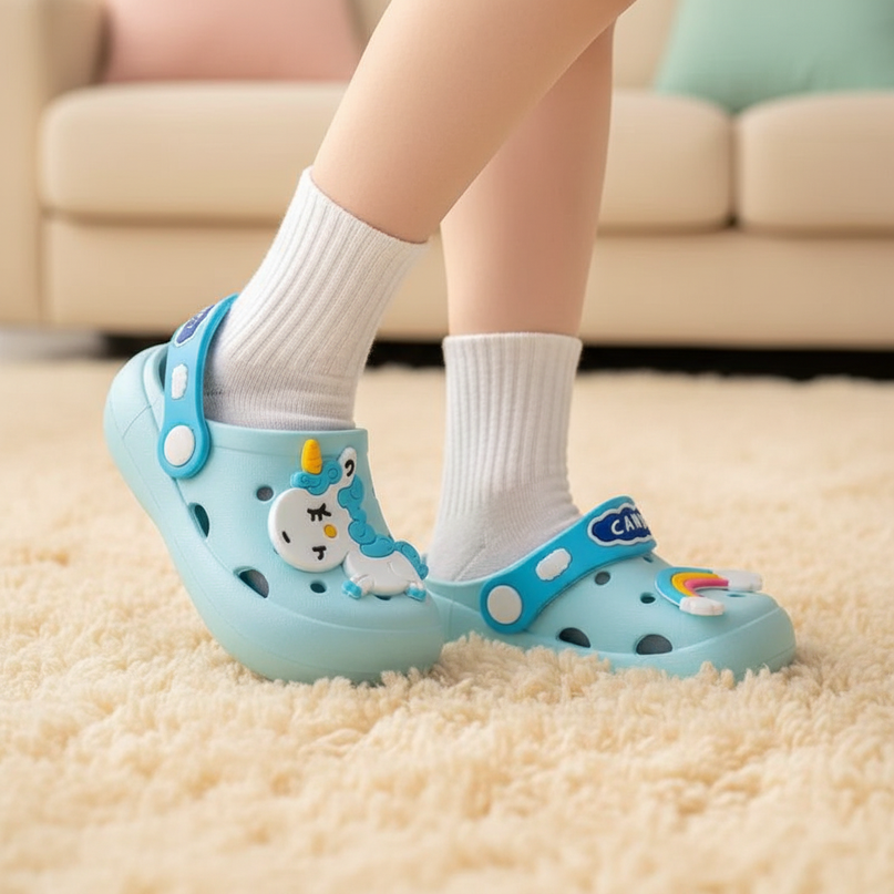 newborn unicorn slippers - in-use