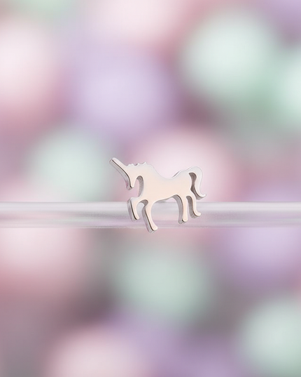 nickel free unicorn earrings - detail