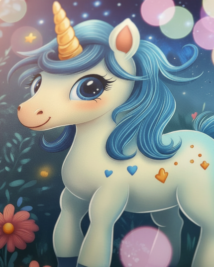 night garden unicorn bedding - detail